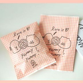 핑크체크 선물봉투 포장지 페이퍼백 구디백 답례품