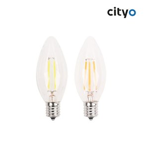 LED 투명 촛대구 3W E17 주광색 전구색 조명