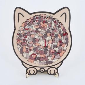 고양이 퍼즐 나무 원목 직소 힐링 성인용 인테리어 소품 액자 135조 (S50536440)
