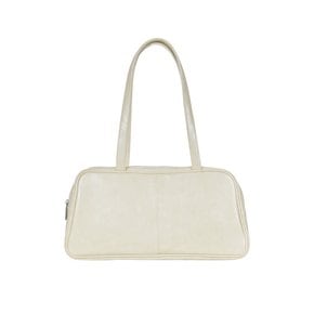 Trapezoid Baguette Shoulder Bag (crack)(cream)