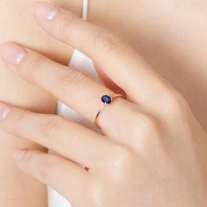 14K 심플 블루 사파이어 반지