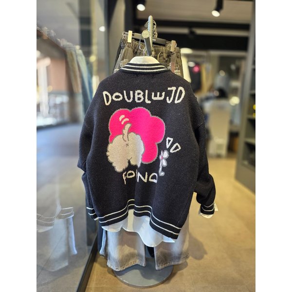 [시흥점] 비숑플라워 오버핏 헤비니트가디건(남여공용)/JGZZ52B01BK