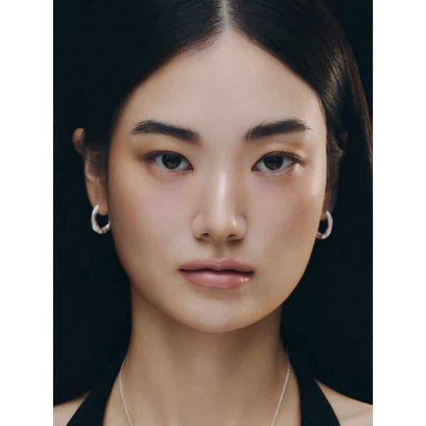 (silver 925) Crinkled foil earring