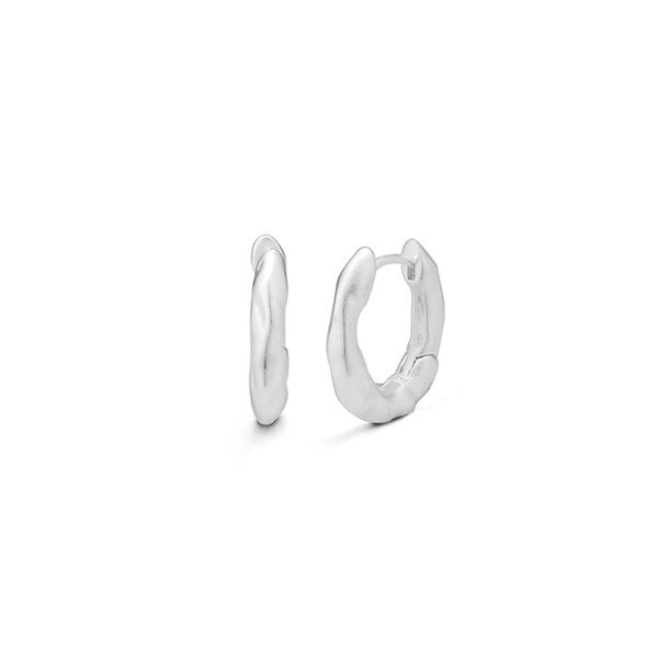 (silver 925) Crinkled foil earring