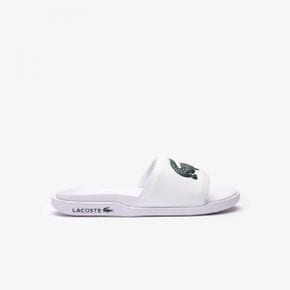 라코스테 남자 슬리퍼 DUALISTE 로고 스트라이프 - WHITE/DARK GREEN 8586979