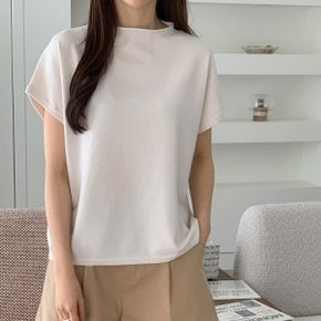 [다잇템] 여자 민무늬 비스코스 SS 폴라 가오리반팔 돌돌 니트