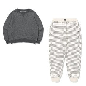 [AK수원점] [빈] 차콜 그레이 맨투맨 티셔츠상하세트 BA57TS07CG/BA57PT02IV