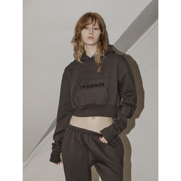 OPUS APPLIQUE HOODIE - CHARCOAL