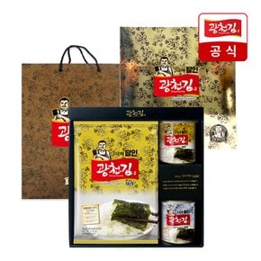 [4+1][광천김] 3대째 달인 고급 선물세트 5호 (전장5봉+캔김2캔+선물용가방)