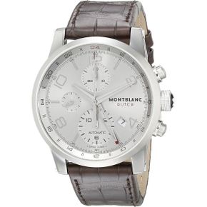 미국 몽블랑 시계 Montblanc Timewalker ChronoVoyager UTC Mens 브라운 레더 스트랩 Swiss Auto