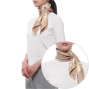 [부산점] 26SS 여성 플로럴 EKD 실크 스카프 (8125638 SAND 26S)