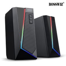 BOSSWIZ RGB LED 2채널 USB 스피커 OCS-S20