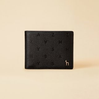 헤지스 블랙 로고 엠보 가죽 2단 머니클립 HJWA5E562BK