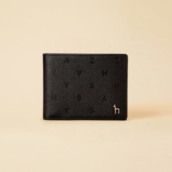 헤지스 블랙 로고 엠보 가죽 2단 머니클립 HJWA5E562BK