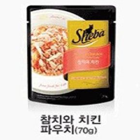 쉬바 파우치 참치와 닭고기 70g x 12개 고양이 간식 (WA3FBD2)