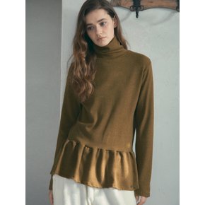 Layered Turtleneck T-shirt_Olive Khaki(O25-TP29)