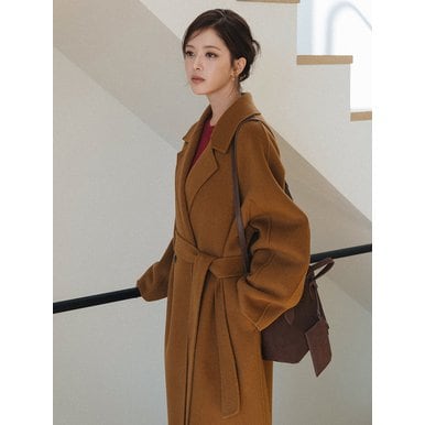 SIOT4129 캐시미어 블렌드 핸드메이드 코트_Camel brown