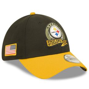 [해외] 1113342 NFL [피츠버그 스틸러스] 2022 Salute To Service 39THIRTY Flex Hat Black/Yell