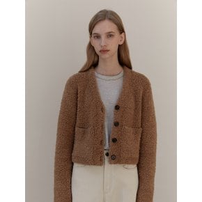 TEDDY BEAR WOOL KNIT CARDIGAN CAMEL