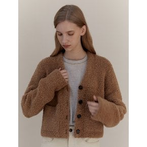 TEDDY BEAR WOOL KNIT CARDIGAN CAMEL