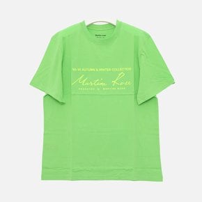 프린트로고 클래식 반팔 남성 티셔츠 CMRSS23603B FLURO GREEN