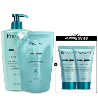 케라스타즈 [6월] 세트 방 포스 아키텍트 대용량 샴푸 1L (본품 500ml + 리필 500ml)