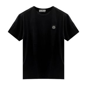 로고 패치 반소매 티셔츠/블랙/791524113 A0029