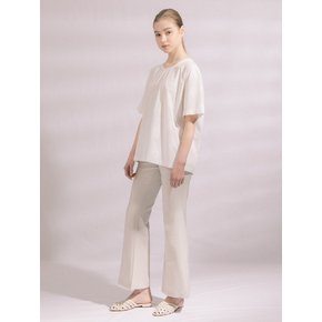 BACK ZIPPER BLOUSE TEE -WT