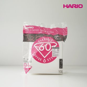 하리오 V60 핸드드립 커피 여과지 필터 1~2인용 100매(화이트) VCF-01-100W
