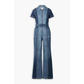 Gorgeous belted paneled denim jumpsuit 블루 1647597351734055