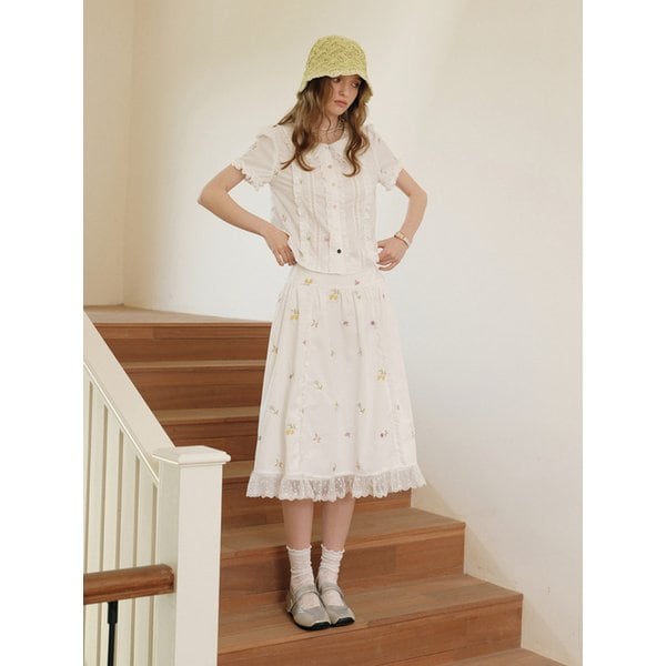 Cest_Flower embroidery lace skirt