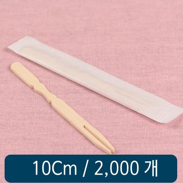 대나무 두발 포크 10cm 무지 개별포장 2000개(1)