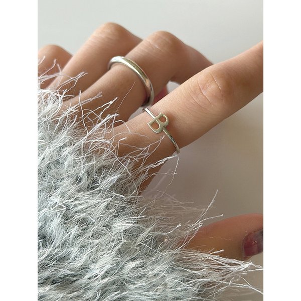 [925silver] Center initial ring (A~Z)