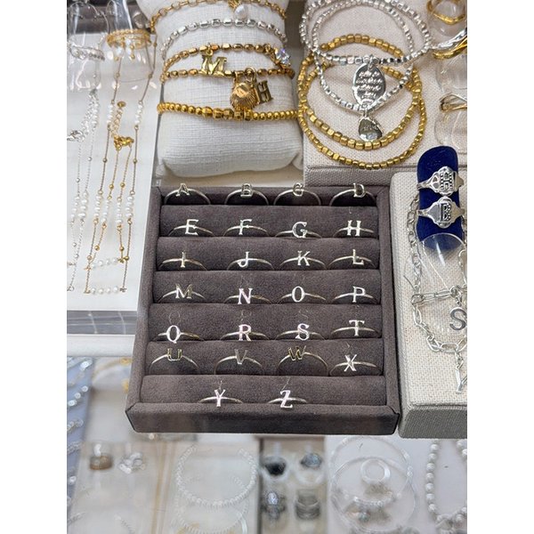 [925silver] Center initial ring (A~Z)