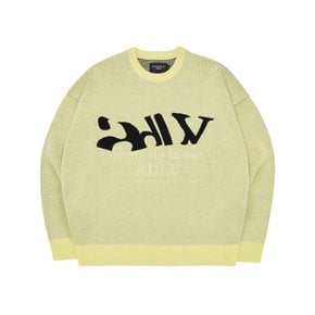 ADLV BIG CUTTING LOGO KNIT YELLOW 빅컷팅로고 니트 옐로우