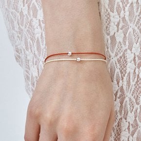 [우주소녀 여름 착용]silver ball color string bracelet (Ivory/Black/Red)