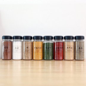 모던 양념통 400ml 8P 세트 소분용기 밀폐용기 조미료통 라벨링