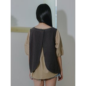 Back Open Gray Vest