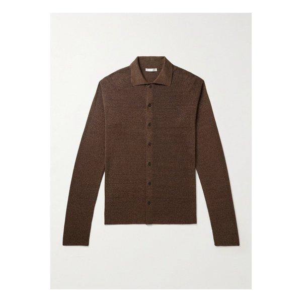 로드 골지 리넨 실크 혼방 셔츠 브라운 1647597340365065