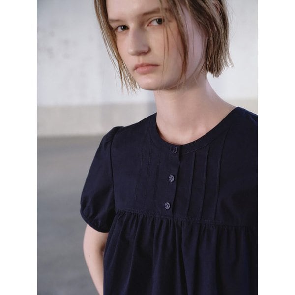 Pintuck Detail Blouse  Navy (KE6360M05R)