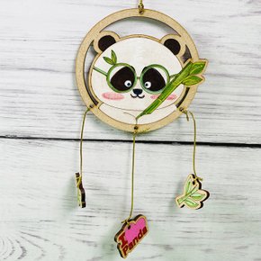 우드 푸푸팬더 판다 드림캐쳐 만들기 diy 색칠놀이 간단공예