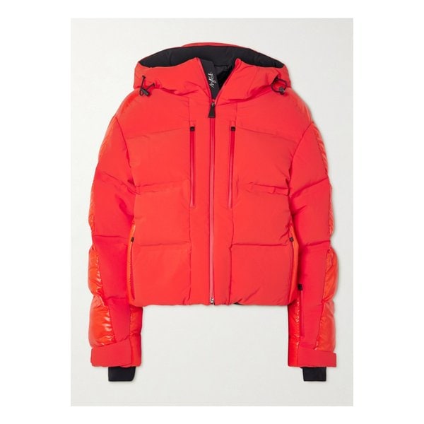 아즈텍 마운틴 슈퍼 누크 후드 퀼팅 패널 다운 스키 재킷 레드 1647597343766967