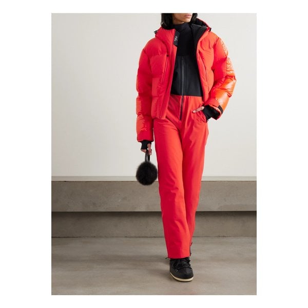 아즈텍 마운틴 슈퍼 누크 후드 퀼팅 패널 다운 스키 재킷 레드 1647597343766967