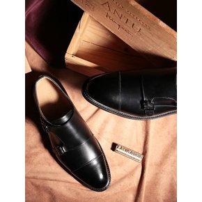 Double Monk-strap Goodyear-Welt Black7100