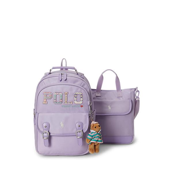 폴로 키즈 여아 7-16세 로고 플로럴 백팩 앤 슈즈 백 세트(CWPOACCG9P20030530)