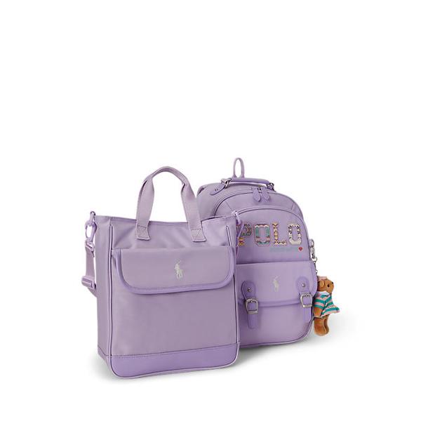 폴로 키즈 여아 7-16세 로고 플로럴 백팩 앤 슈즈 백 세트(CWPOACCG9P20030530)