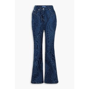 Printed mid-rise flared jeans 블루 1647597314048267