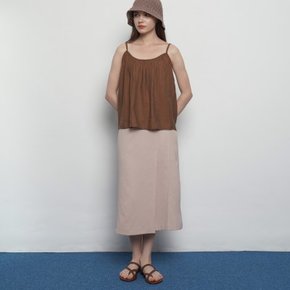 W327 rap long skirts beige