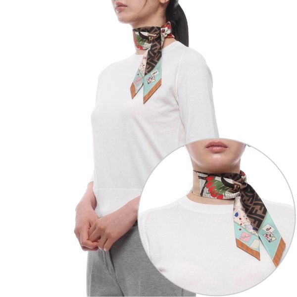[부산점] 26SS 여성 옵티컬 랩피 실크 스카프 (FXT011 B01U F1WO3 26S)