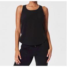 5330656 Spanx Out Of Office Shell Tank Top In Very Black